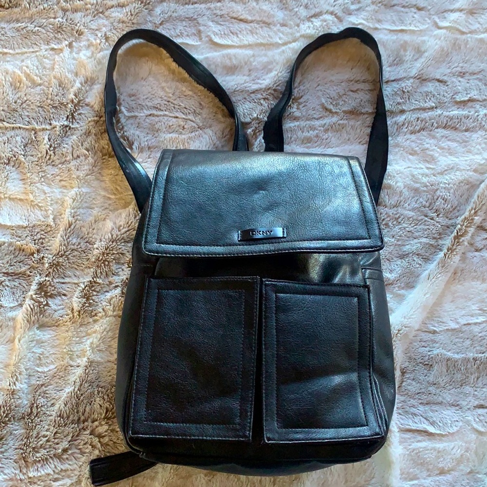 Black DKNY backpack purse